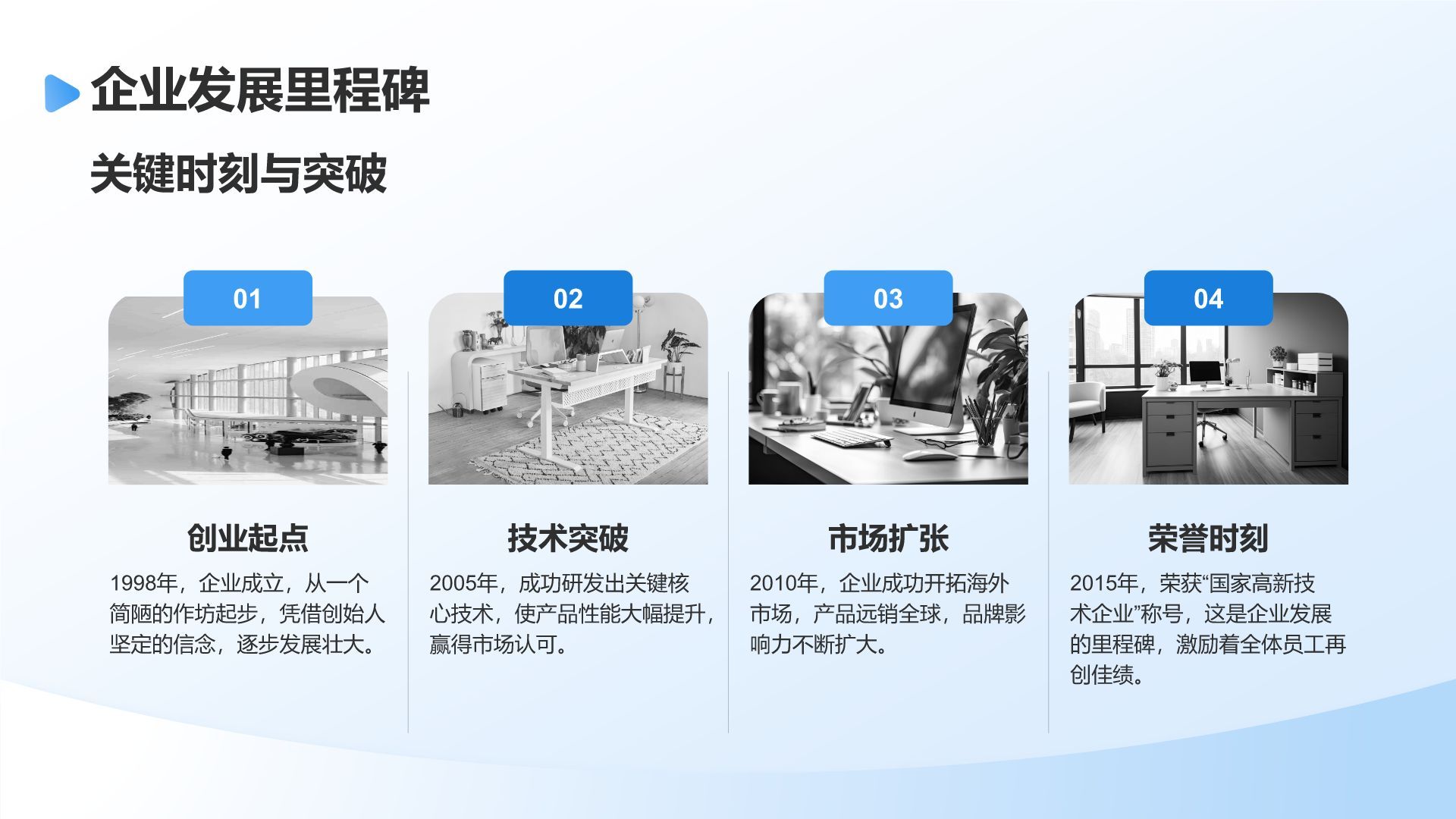 蓝色简约风通用行业企业宣传PPT模板