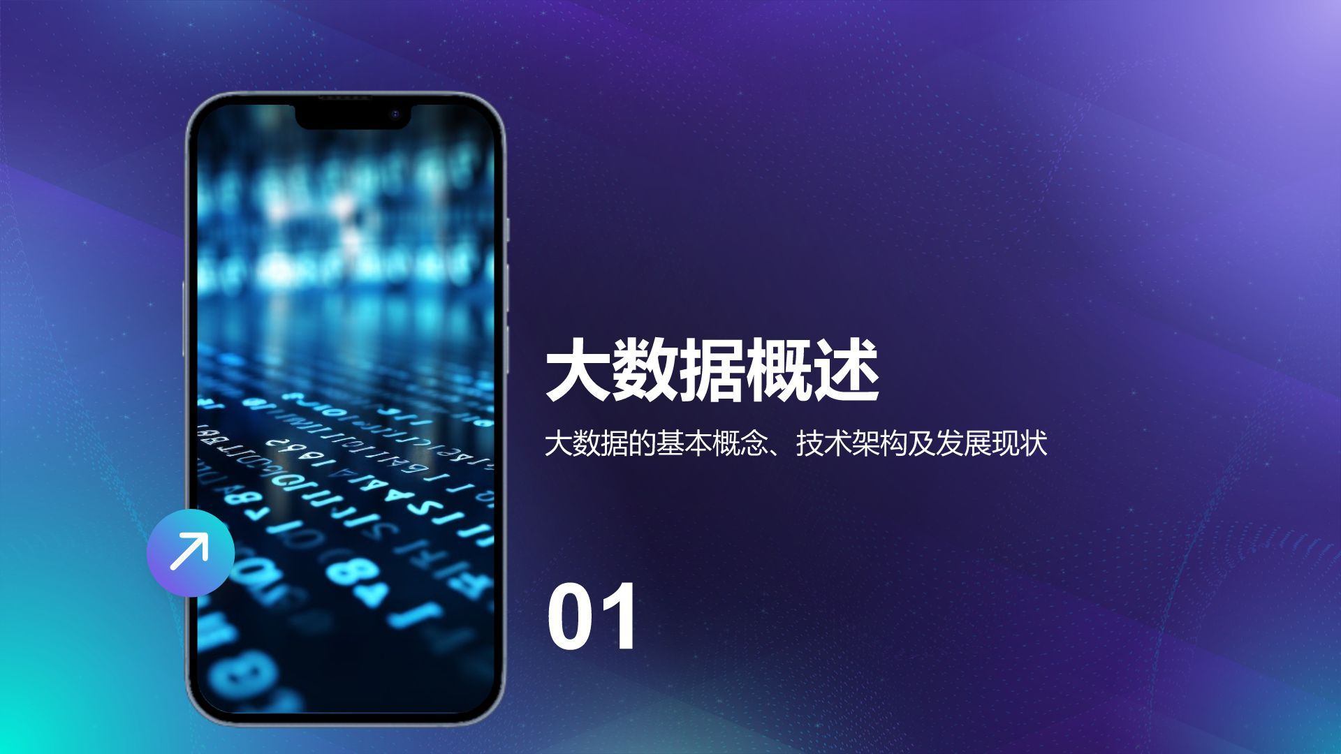 蓝色科技风通用行业大数据总结汇报PPT模板