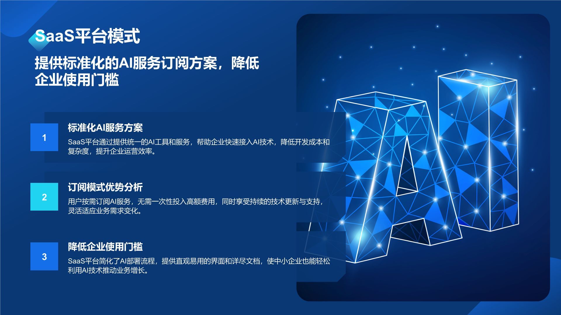 蓝色科技风通用行业AI商业计划书PPT模板