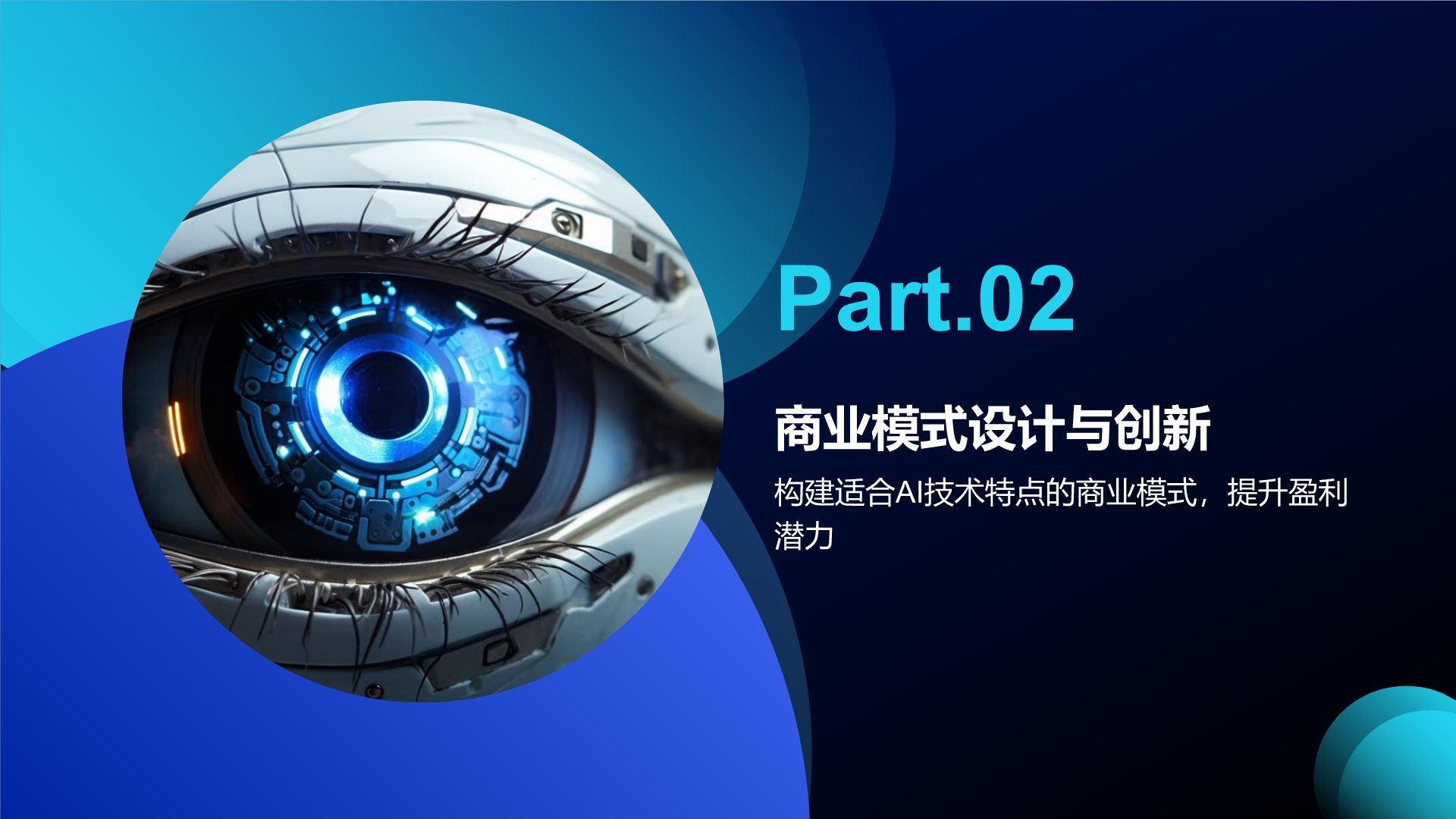 蓝色科技风通用行业AI商业计划书PPT模板