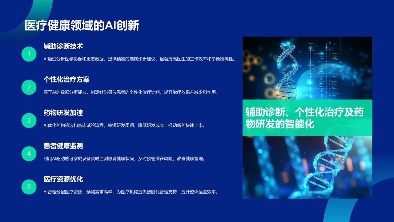 蓝色科技风通用行业AI商业计划书PPT模板