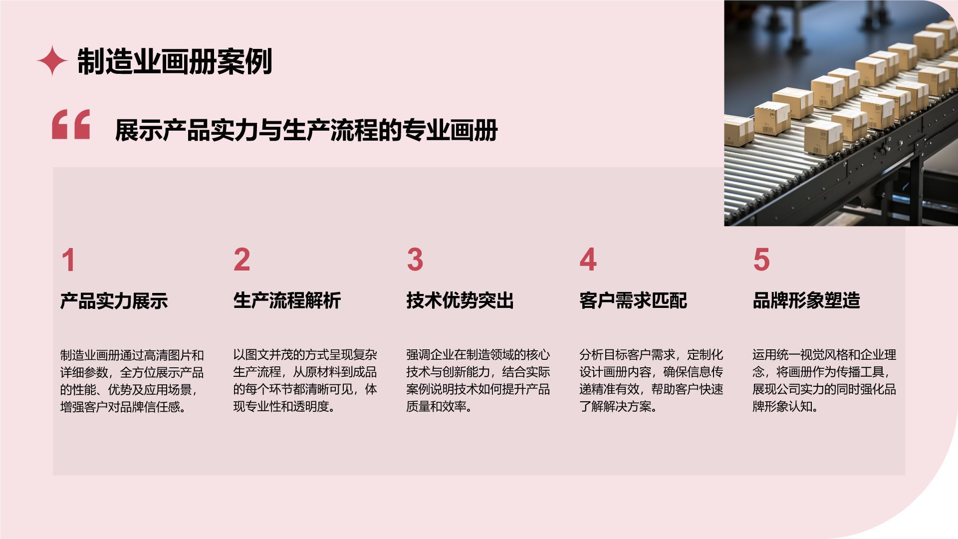 红色商务风通用行业画册图集PPT模板