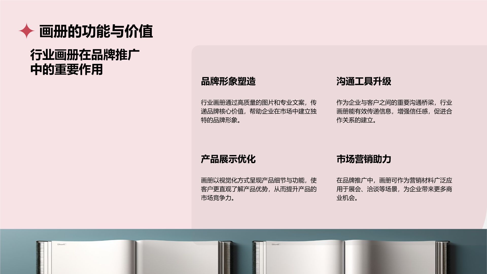 红色商务风通用行业画册图集PPT模板