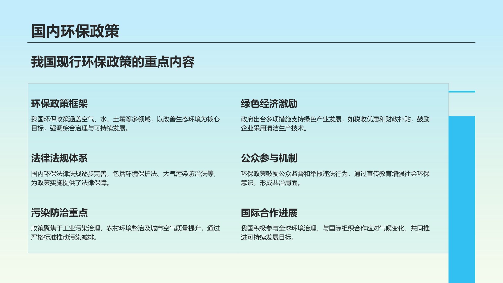 蓝色小清新环保知识科普培训课件PPT模板