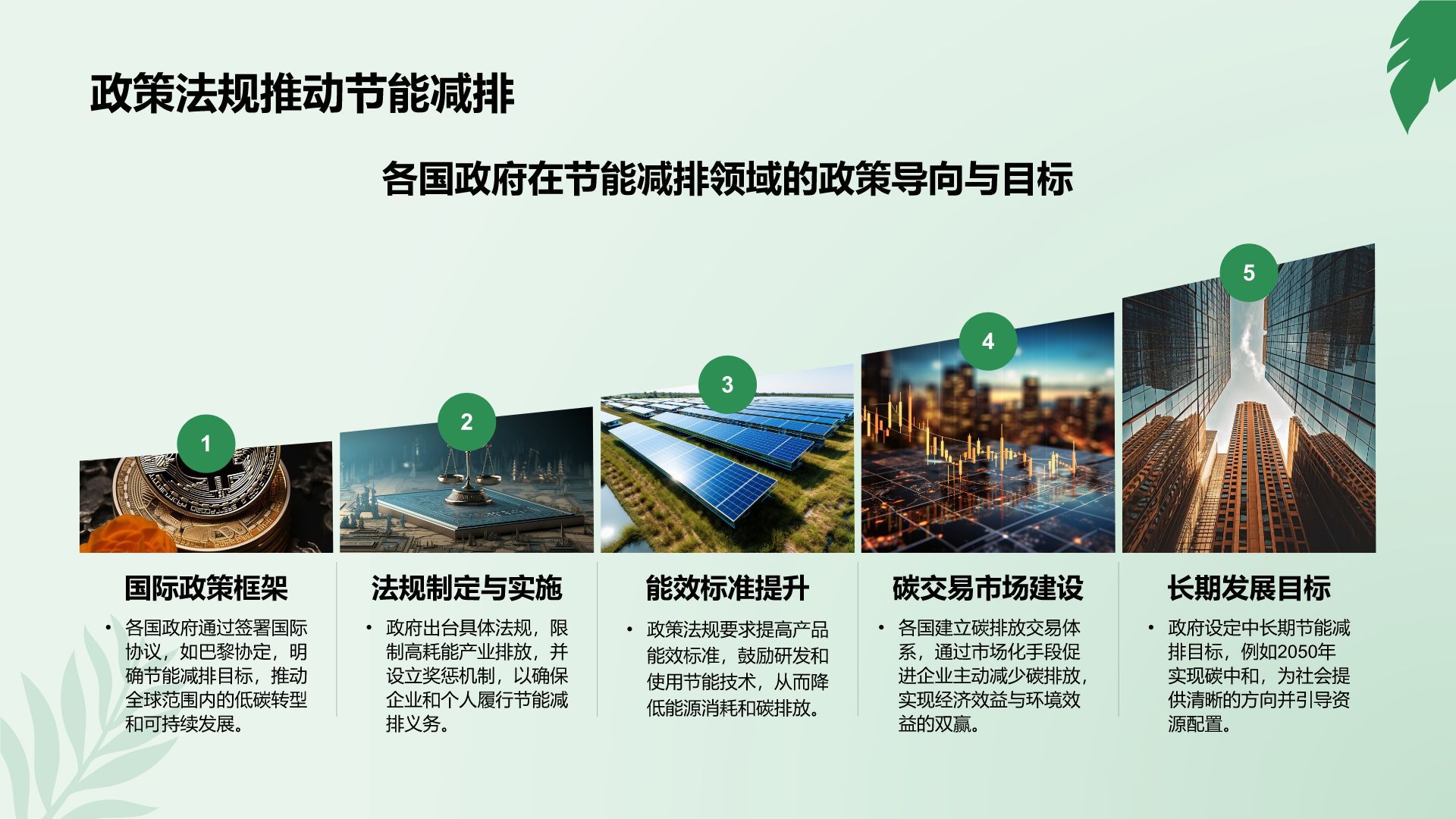 绿色小清新节能减排低碳生活宣传培训课件PPT模板