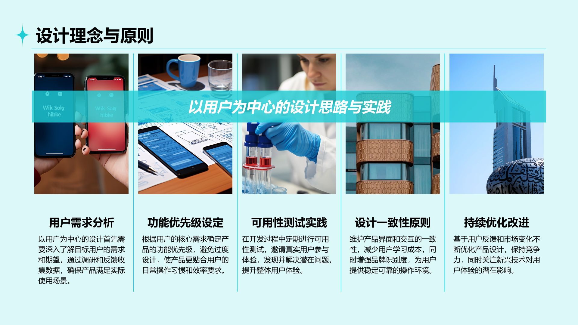 蓝色简约风通用行业产品介绍PPT模板