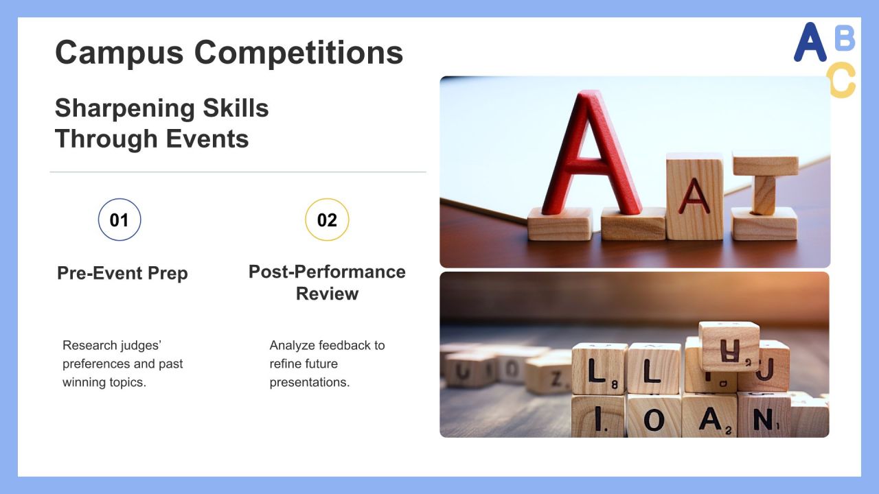 蓝色插画风做自己的勇气英语演讲PPT模板