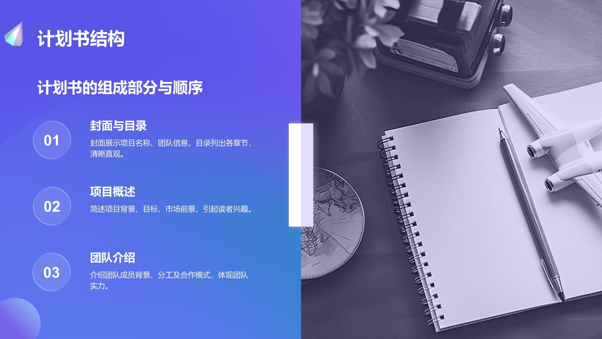 紫色渐变风校园创新创业项目展示PPT模板