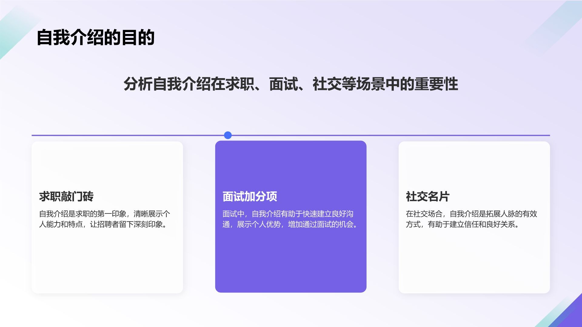 紫色商务风大学生自我介绍PPT模板