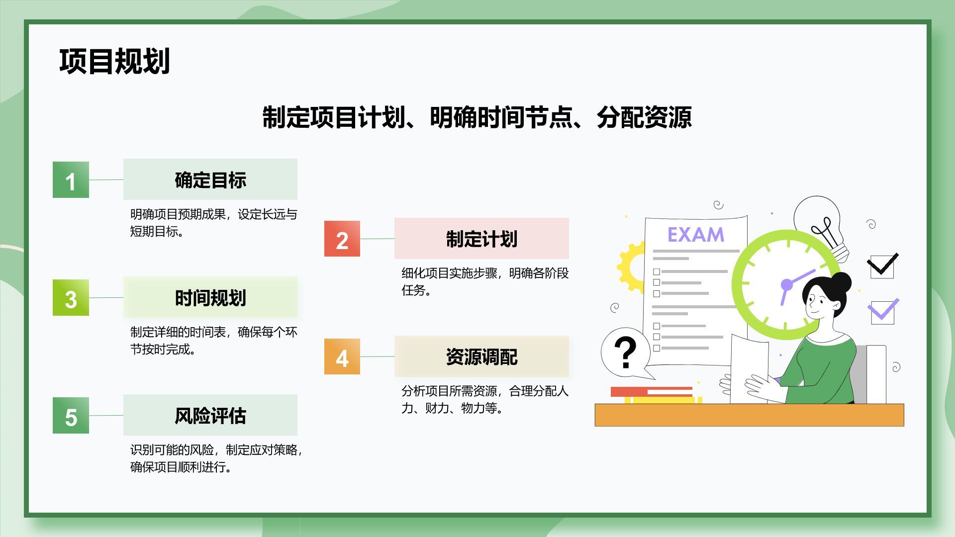 绿色插画风大学生创业实践项目策划PPT模板