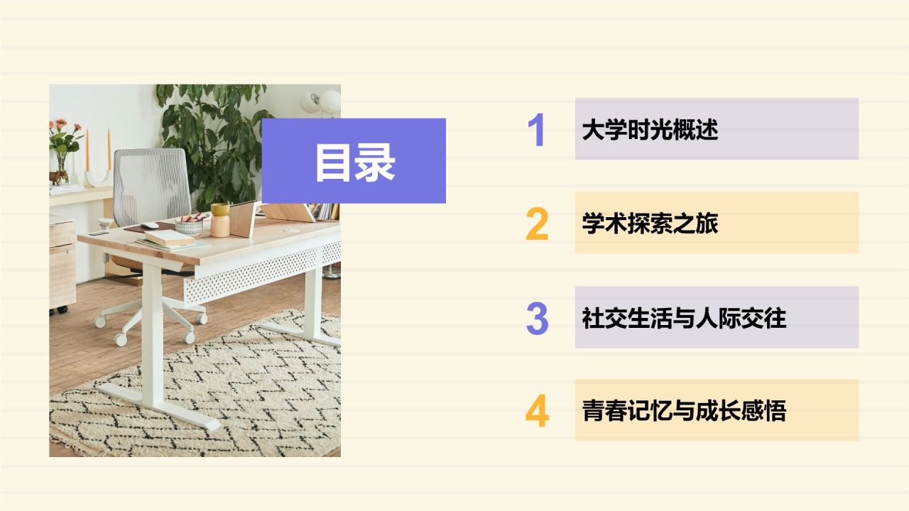 黄色商务风走进我的大学校园时光PPT模板