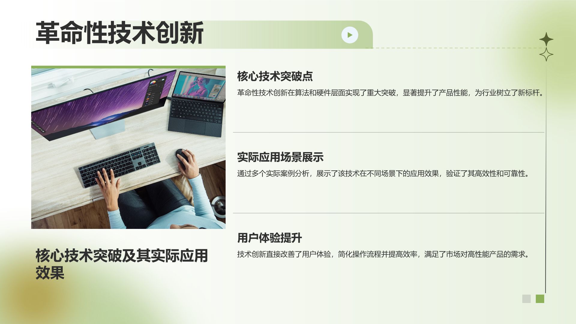 绿色渐变风通用行业产品发布会PPT模板