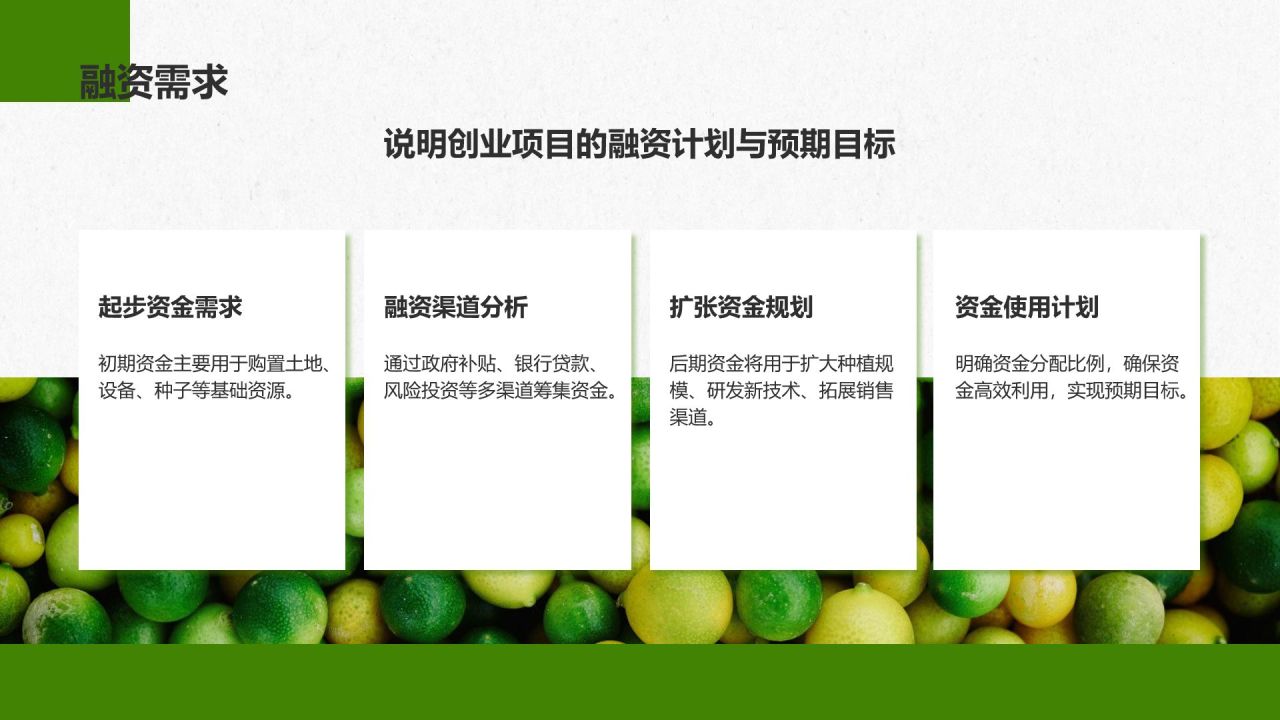 绿色商务风智慧农业创业计划书PPT模板