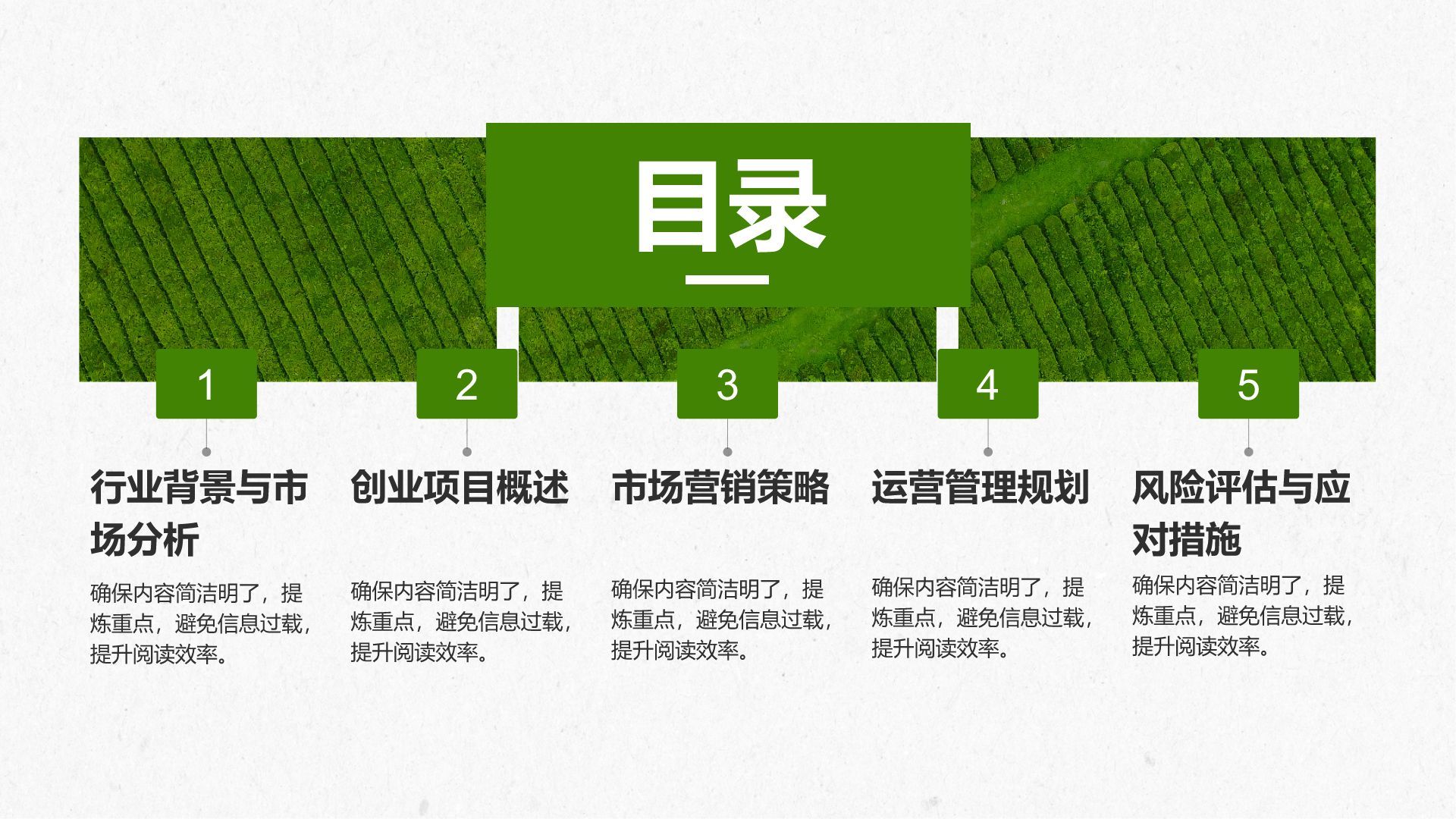 绿色商务风智慧农业创业计划书PPT模板