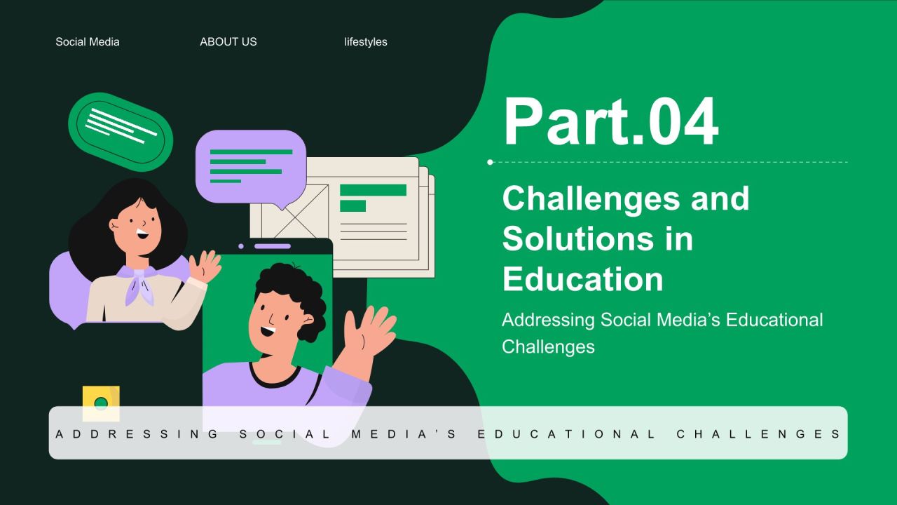 绿色插画风社交媒体对我们生活的影响PPT模板