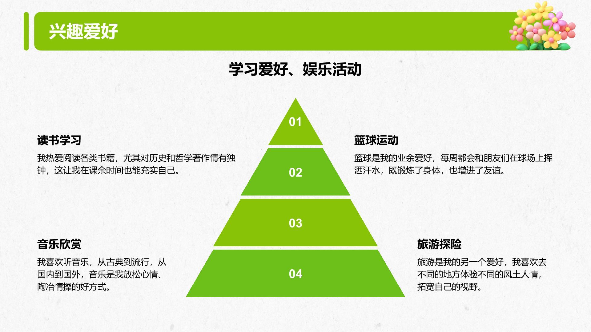 绿色3D风大学新生入学自我介绍PPT模板