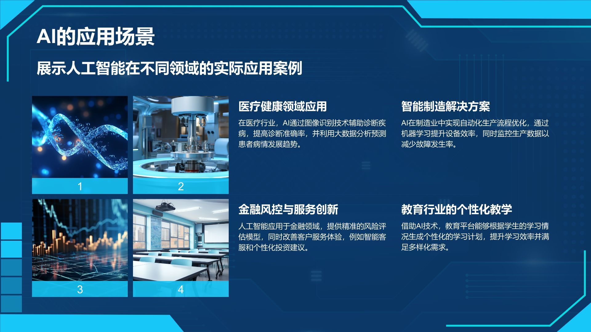 蓝色科技风通用行业AI发布会PPT模板