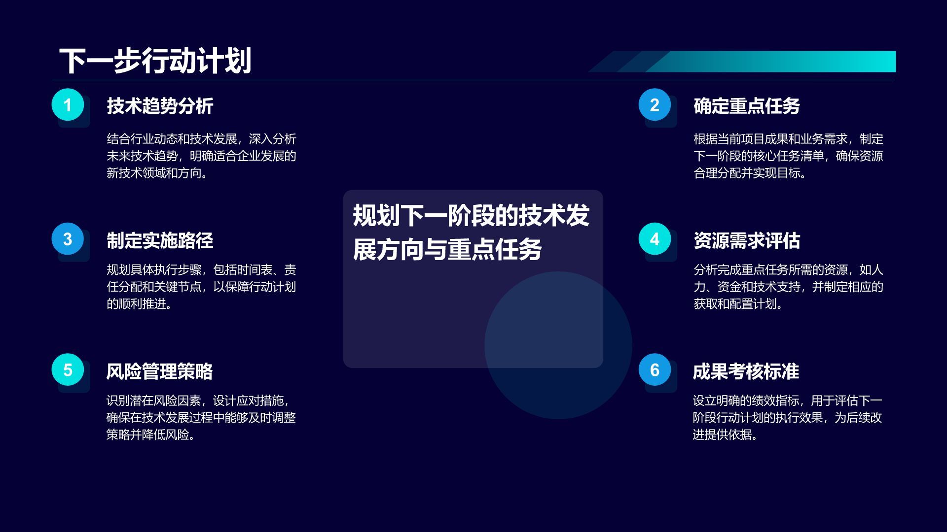 蓝色科技风通用行业IT技术工作计划PPT模板