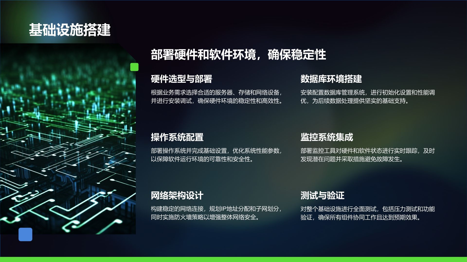 绿色科技风通用行业IT技术工作计划PPT模板