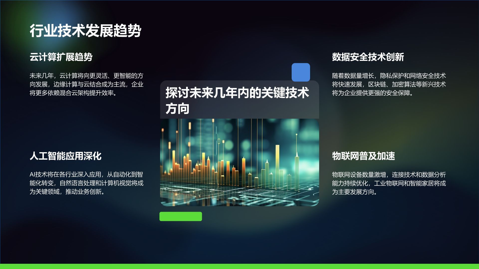 绿色科技风通用行业IT技术工作计划PPT模板
