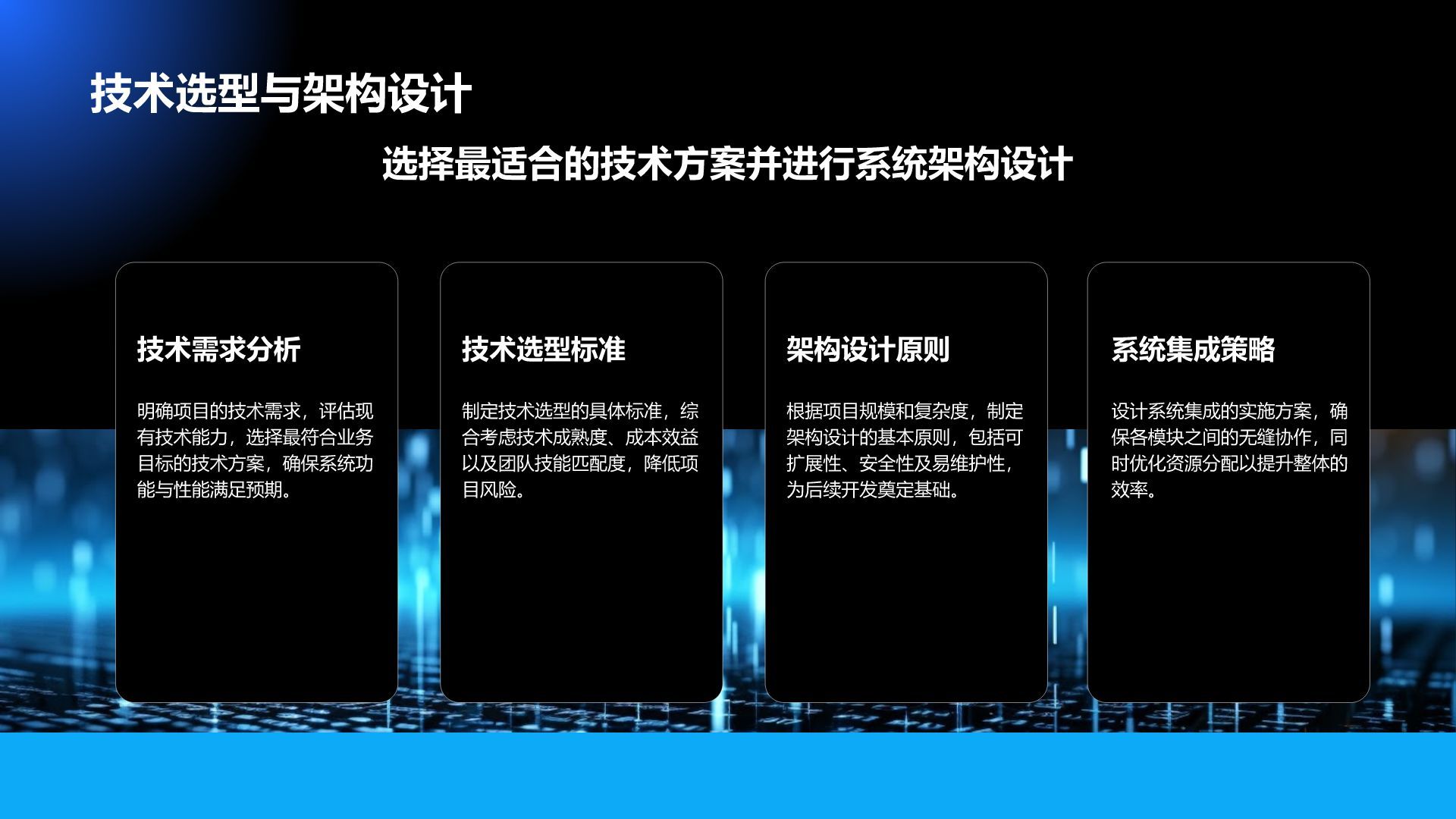 蓝色科技风通用行业IT技术工作计划PPT模板