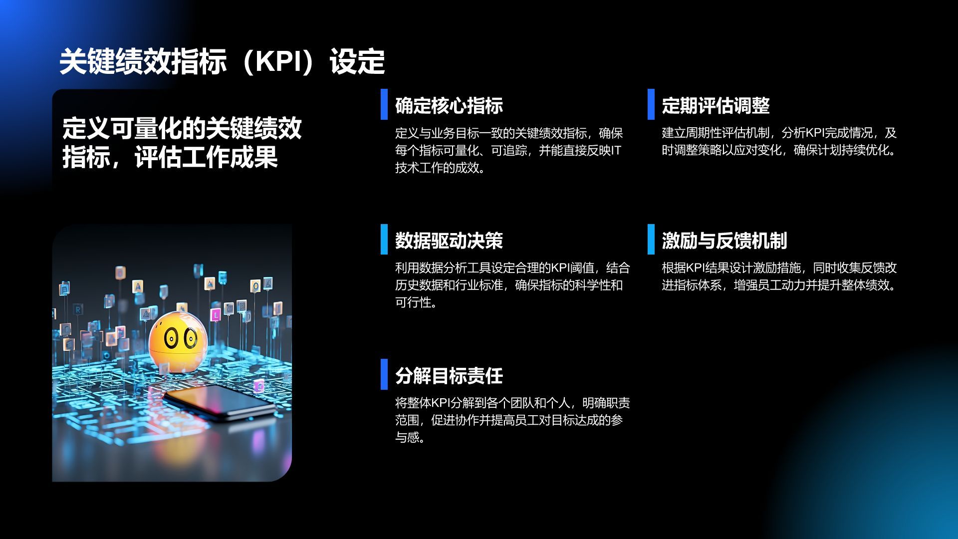 蓝色科技风通用行业IT技术工作计划PPT模板