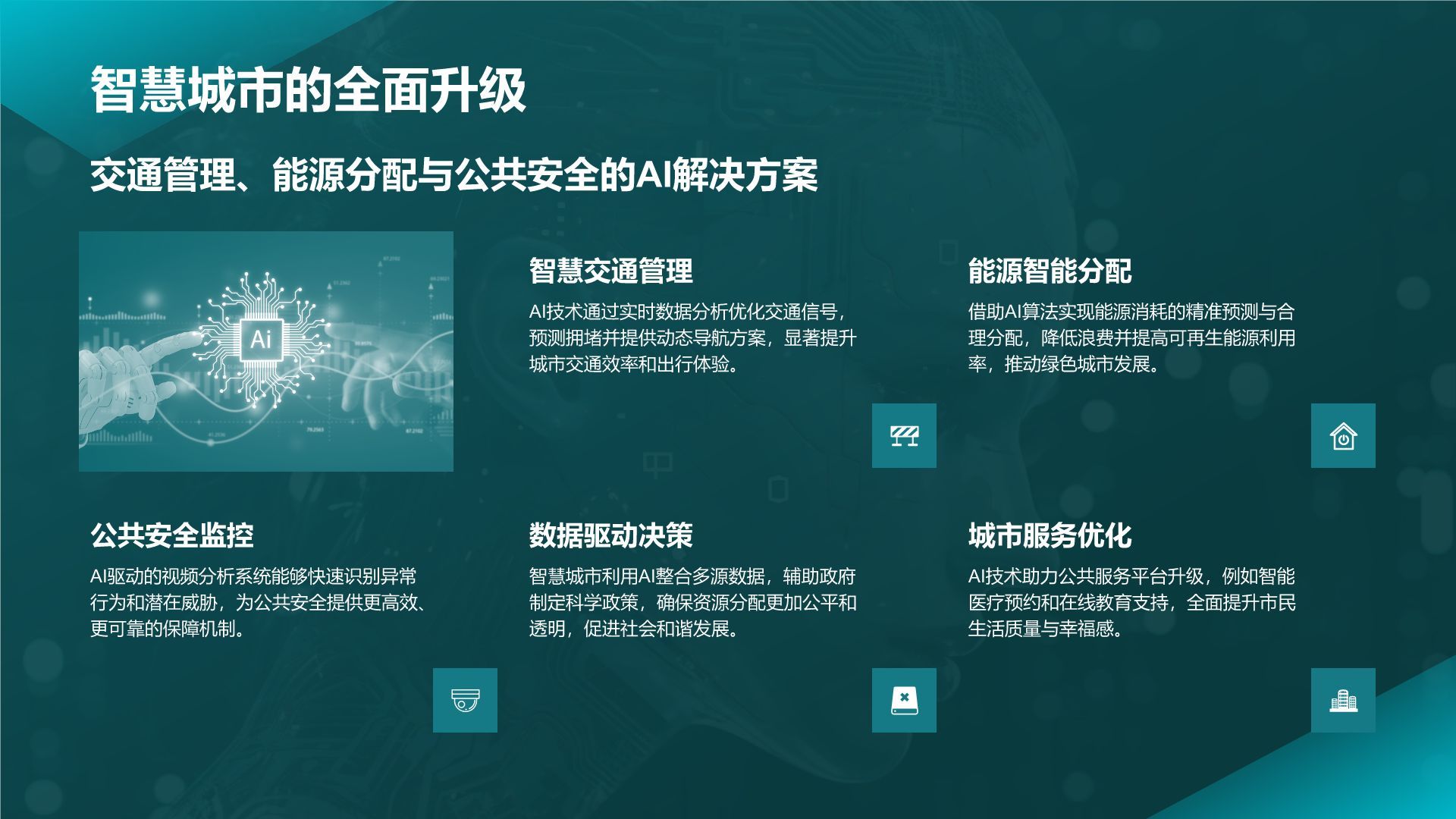蓝色科技风通用行业AI发布会PPT模板