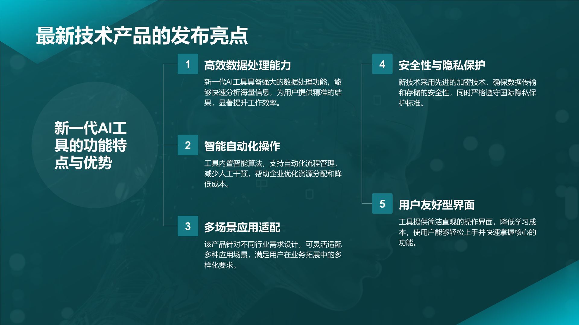 蓝色科技风通用行业AI发布会PPT模板