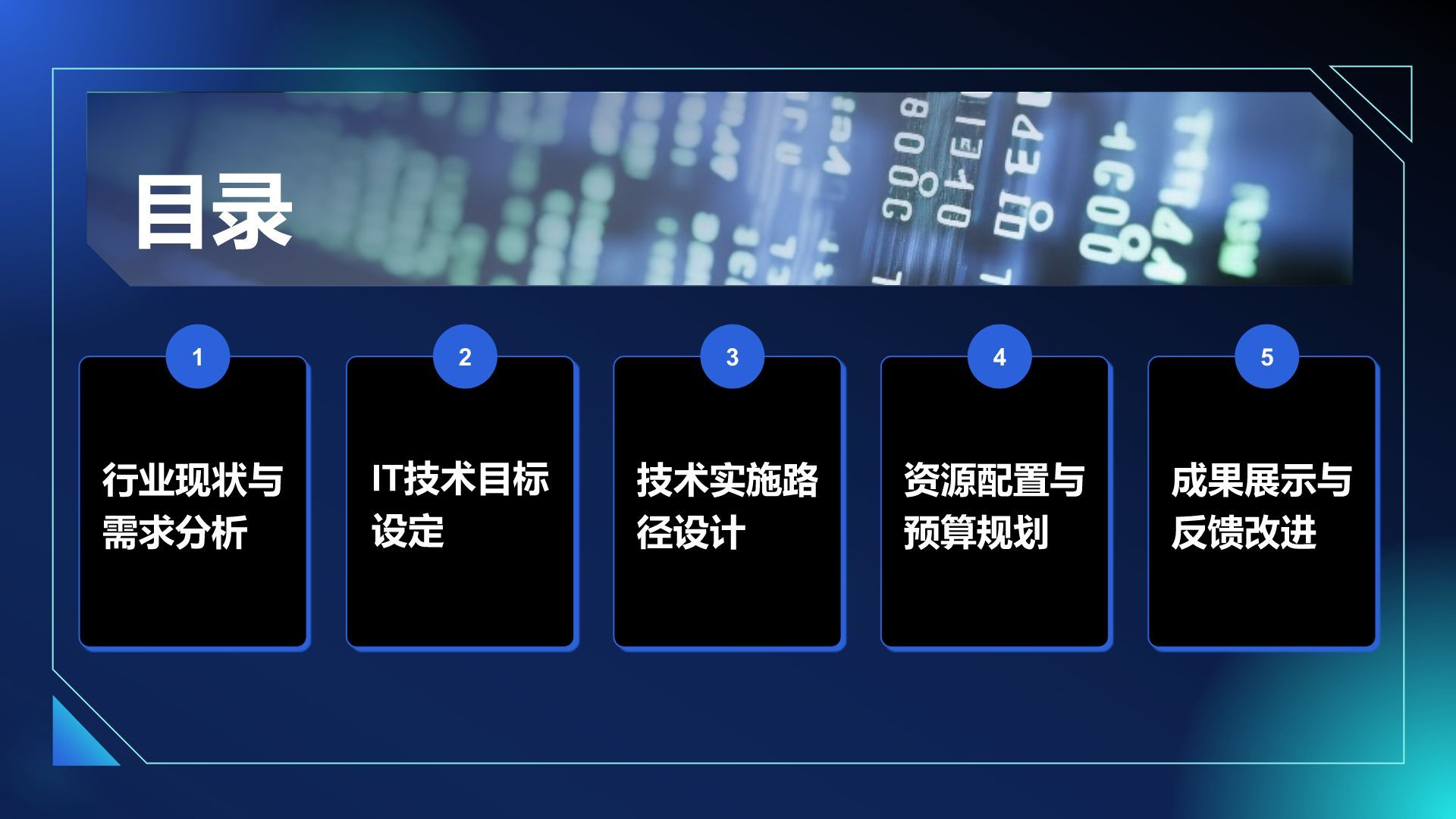 蓝色科技风通用行业IT技术工作计划PPT模板