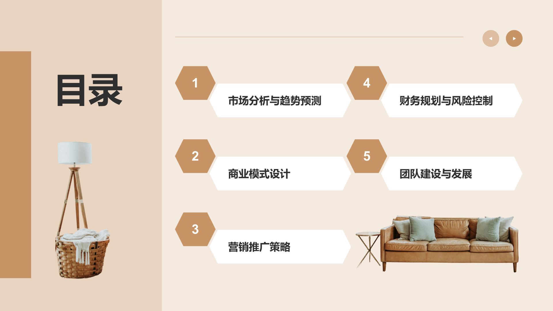 橙色商务风地产家居工作汇报PPT模板