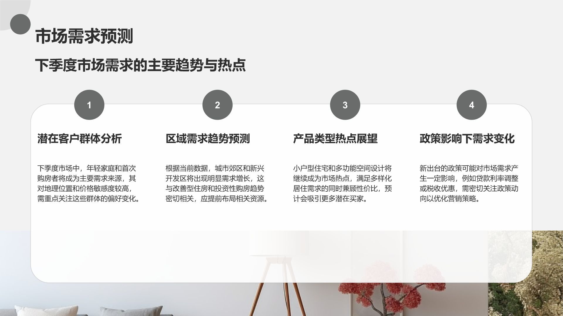 橙色商务风地产家居季度总结PPT模板