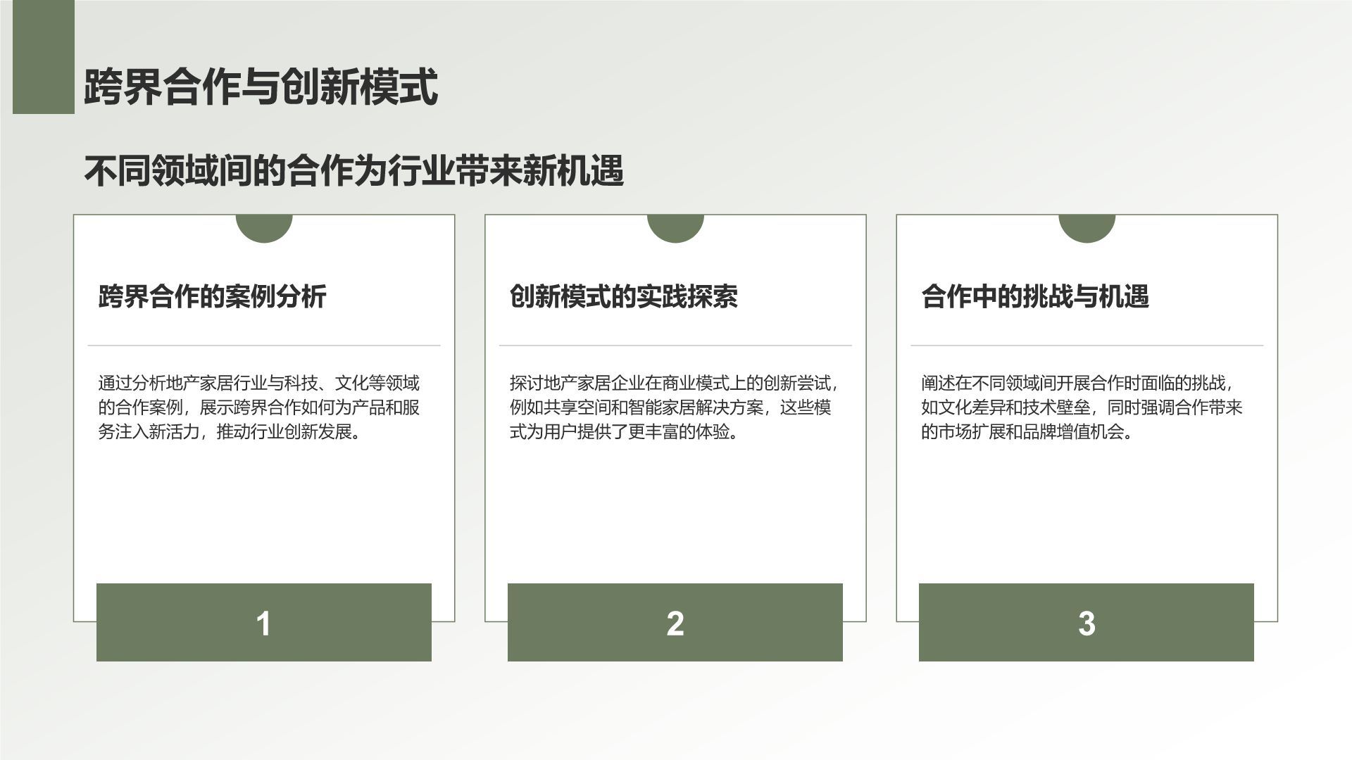 绿色商务风地产家居工作总结PPT模板
