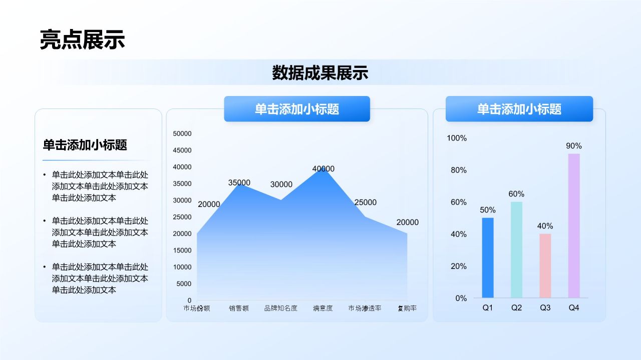 蓝色商务风年中总结万能版式PPT模板