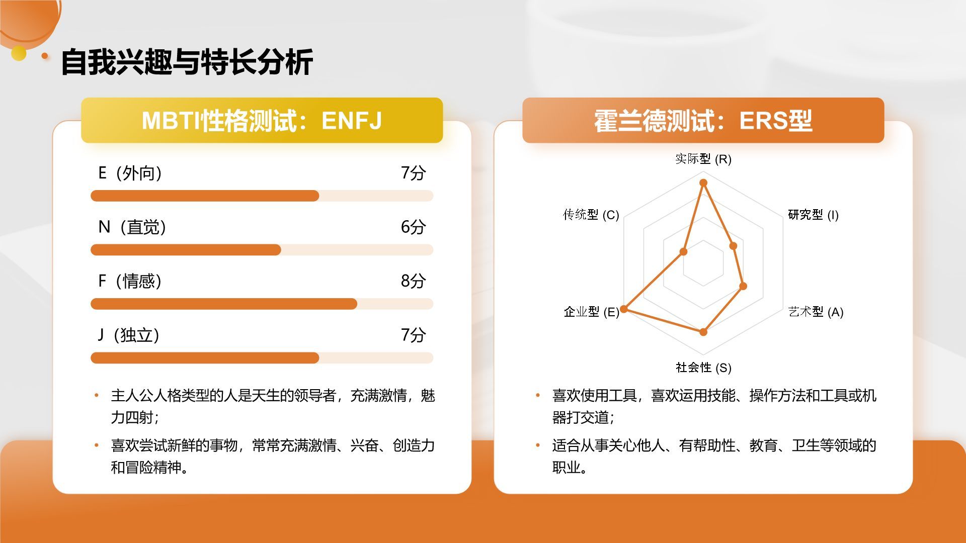 橙色商务风职业未来规划与自我目标展示PPT模板