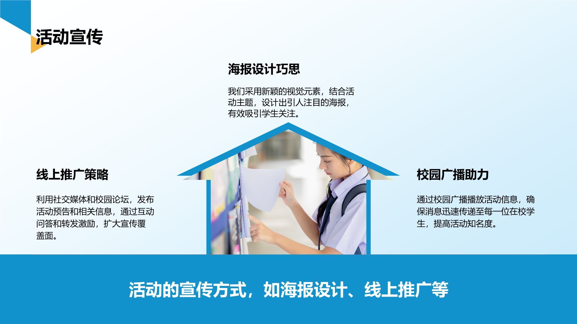 蓝色几何风学生会干事述职报告PPT模板