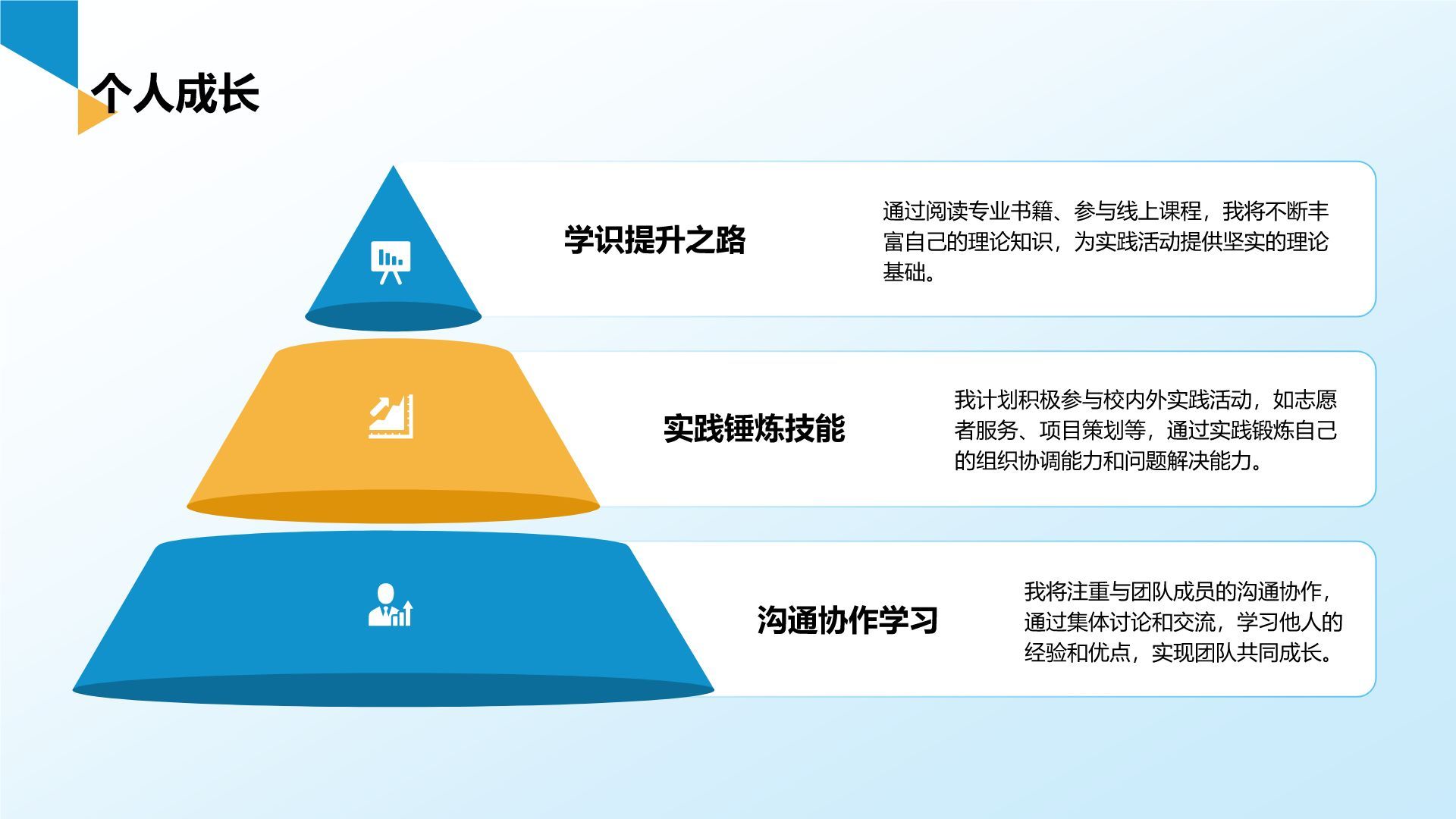 蓝色几何风学生会干事述职报告PPT模板