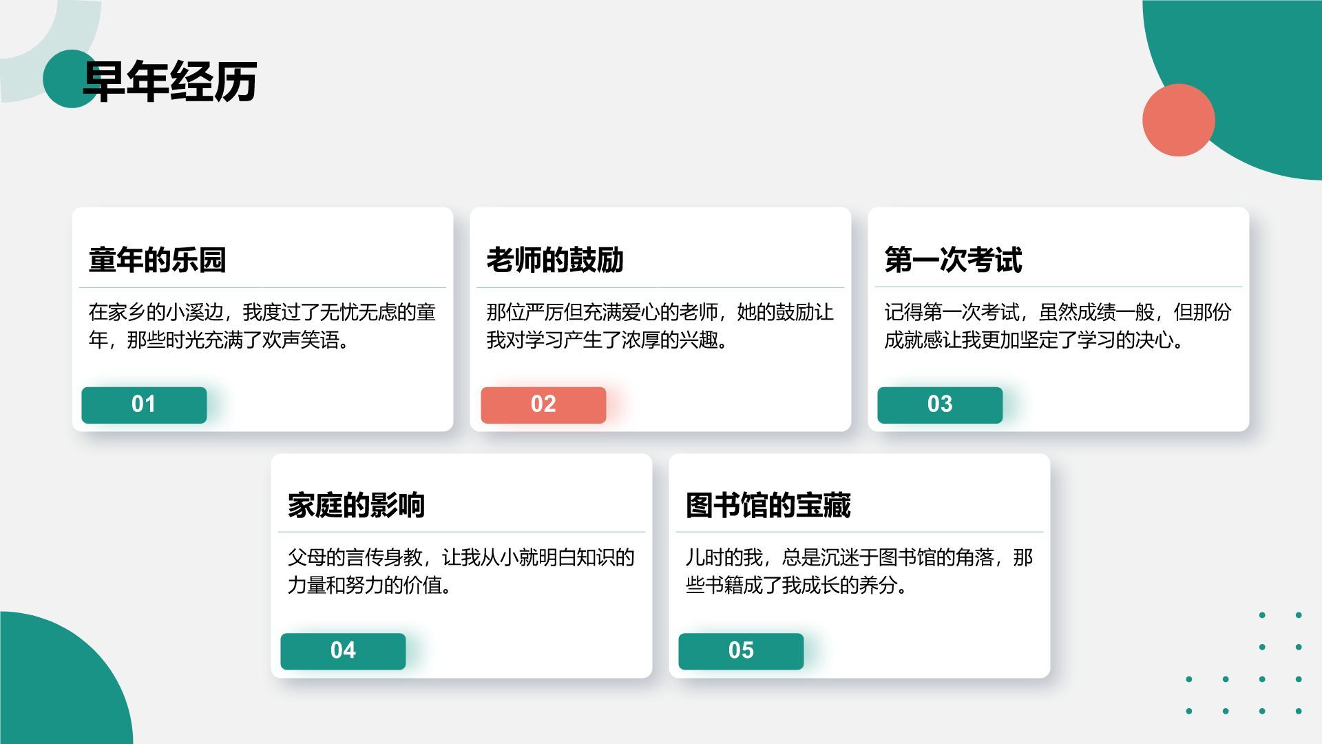 绿色商务风个人故事与成长分享PPTPPT模板