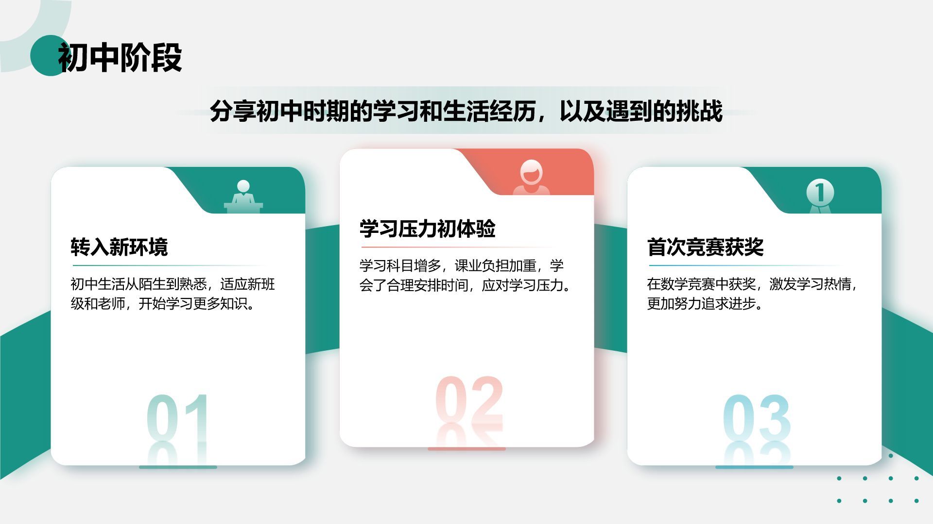 绿色商务风个人故事与成长分享PPTPPT模板