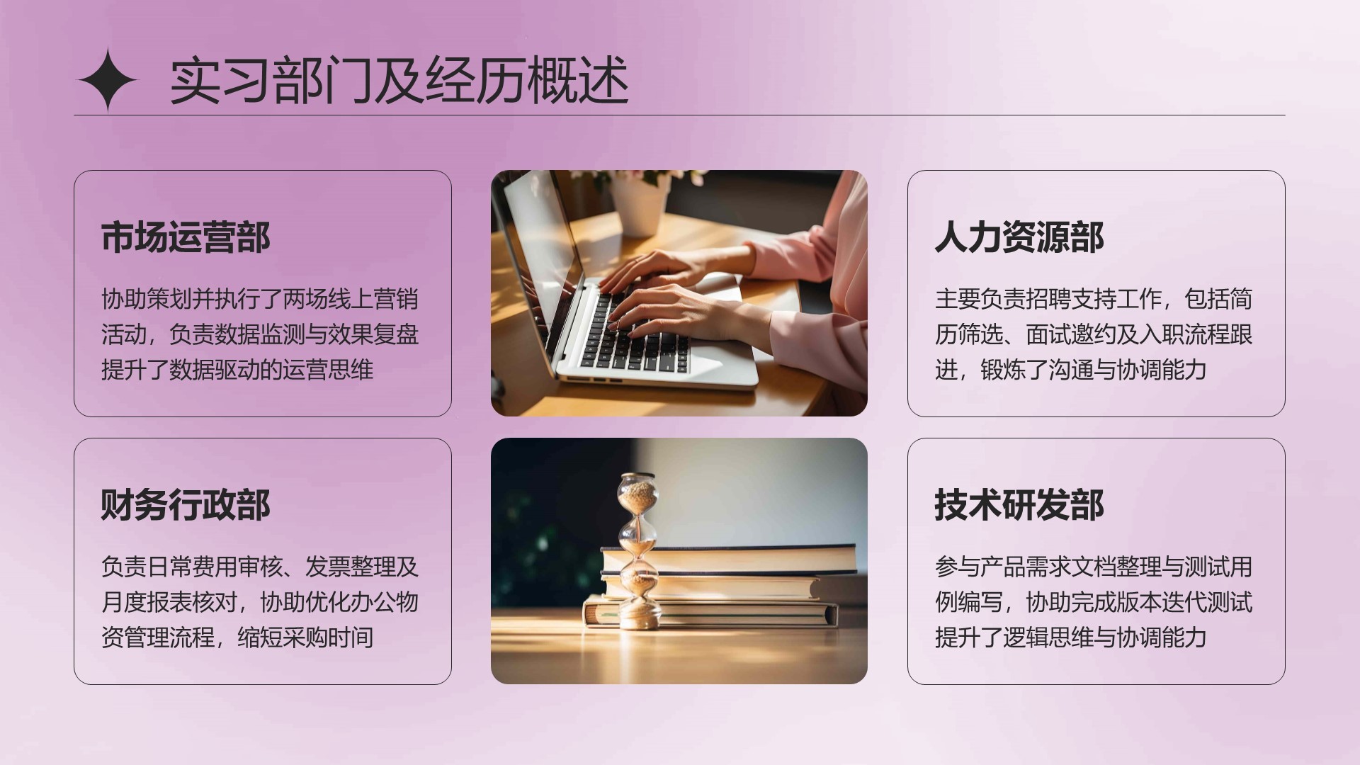 紫色简约风大学生实习总结与心得体会PPT模板