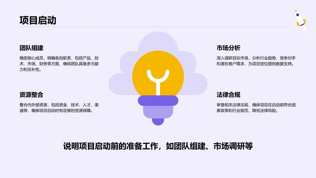 紫色插画风创业项目商业模式PPT模板
