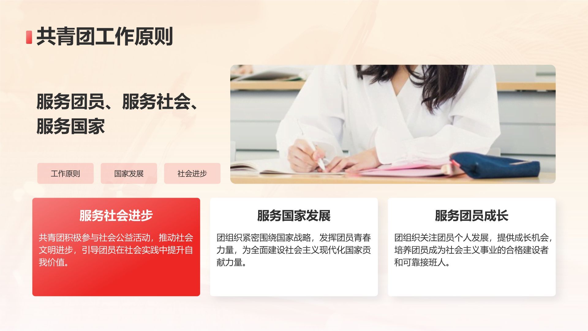 红色党政风共青团入团申请PPT模板