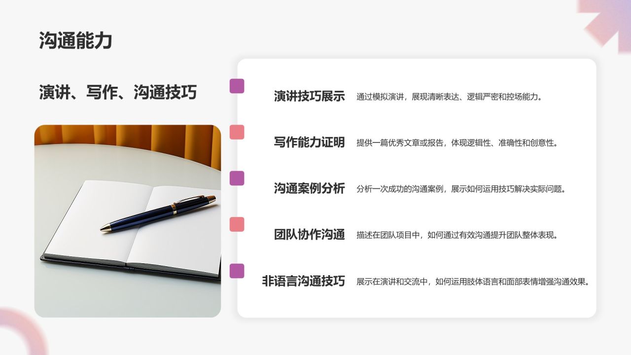 灰色简约风大学生能力简历PPT模板