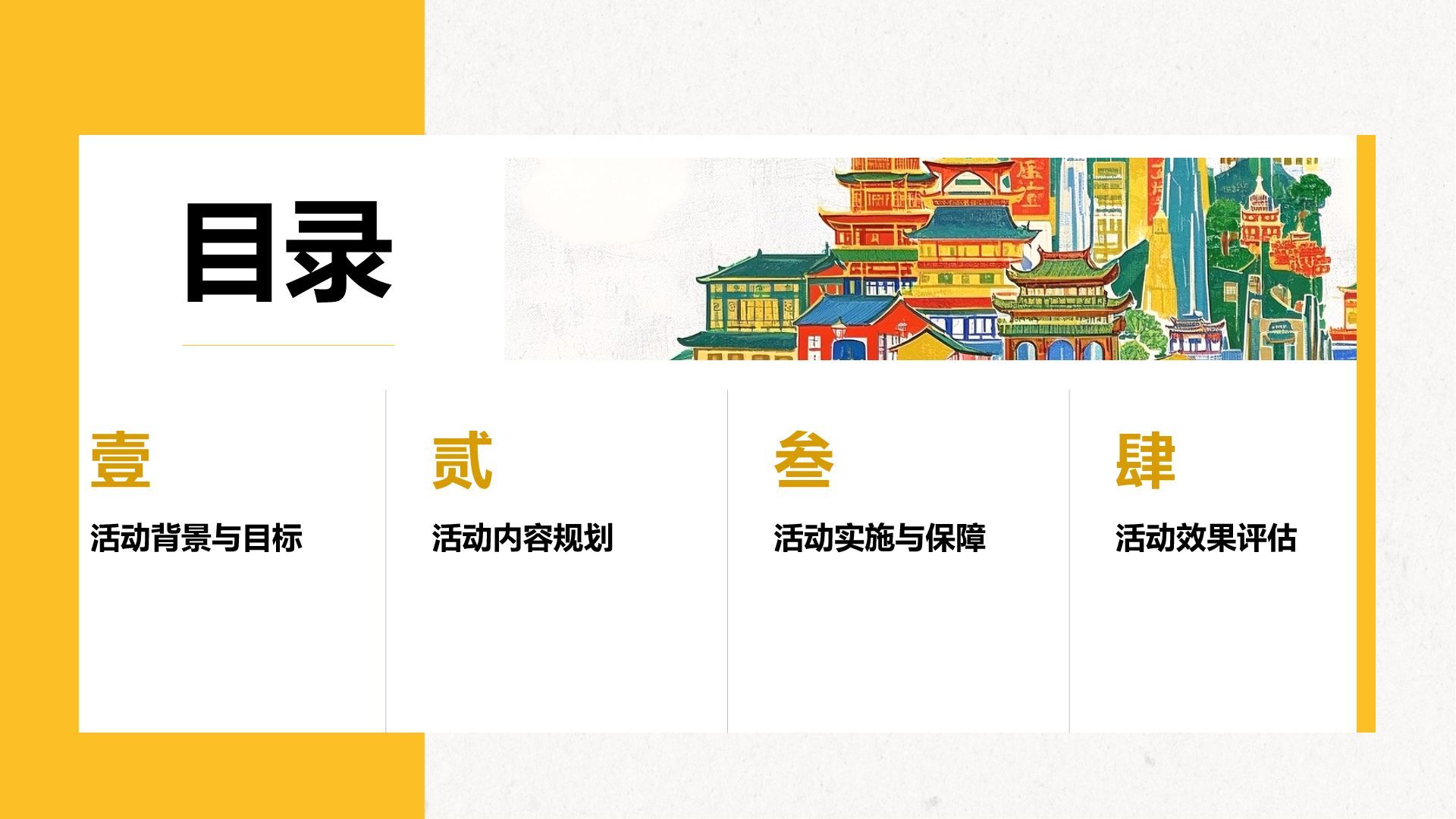 橙色复古风重庆热门景点深度游计划PPT模板