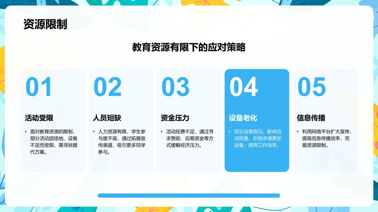 蓝色小清新学生会任职总结PPT模板