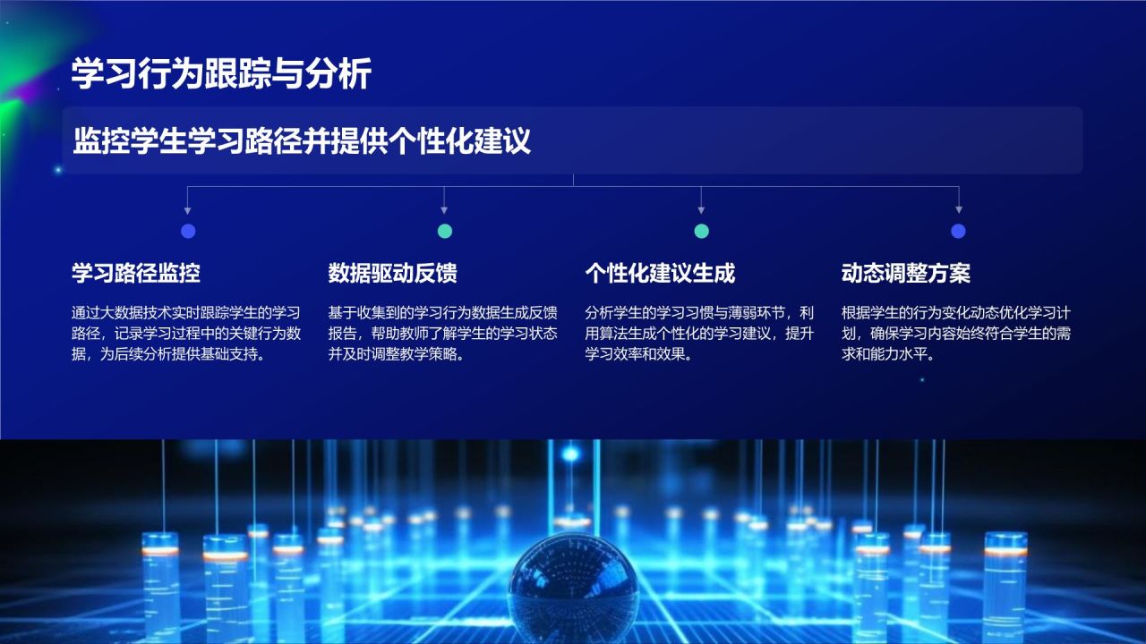 蓝色科技风教育培训大数据PPT模板