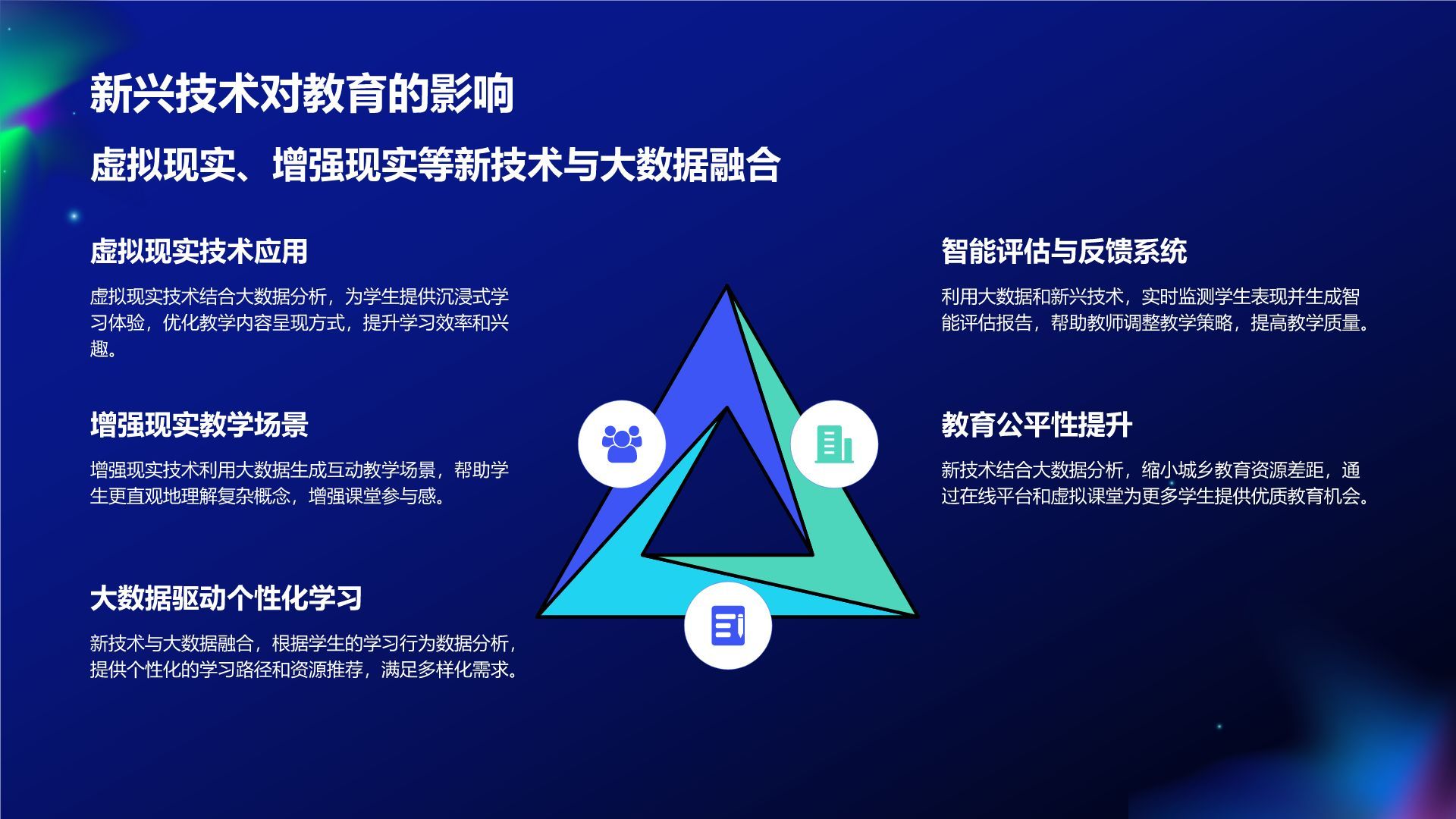 蓝色科技风教育培训大数据PPT模板