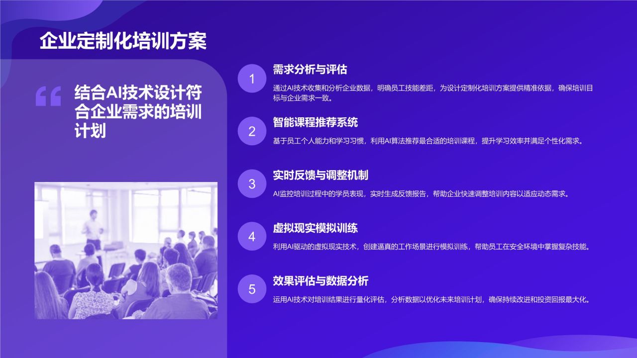 紫色科技风教育培训AI技术PPT模板