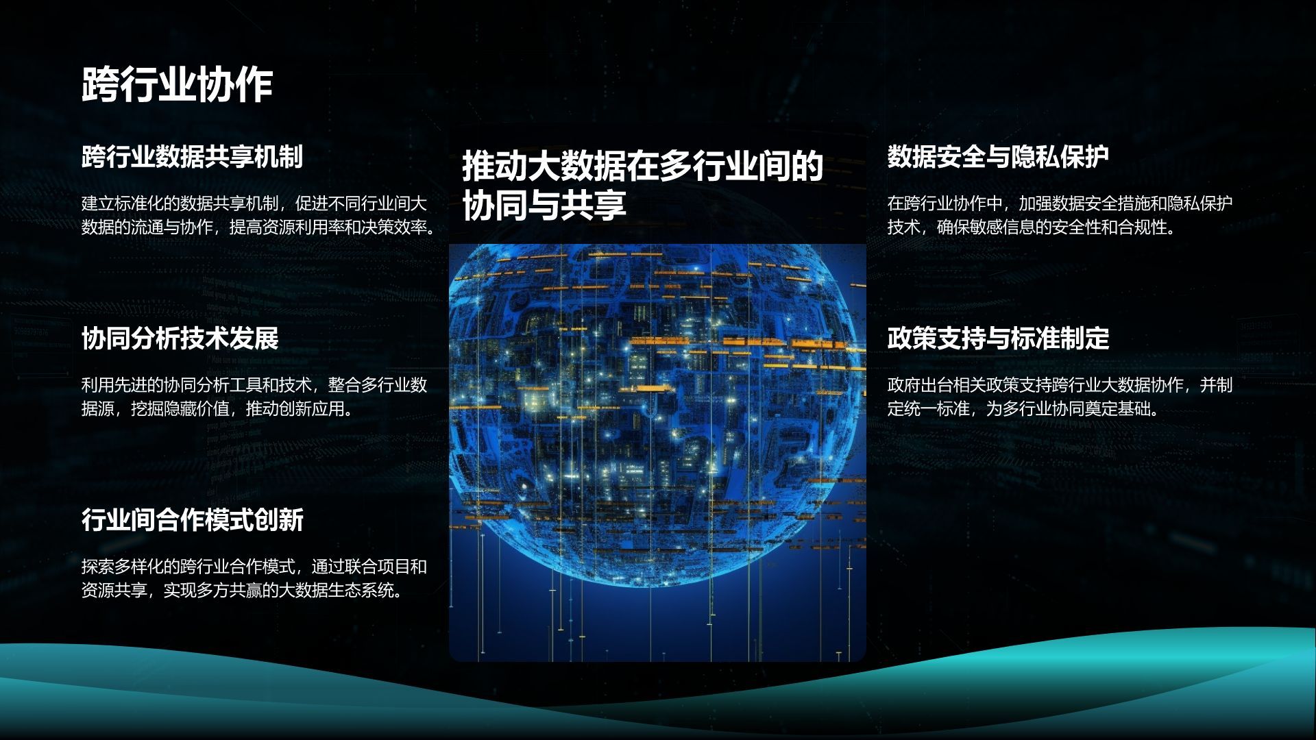 蓝色科技风通用行业大数据总结汇报PPT模板