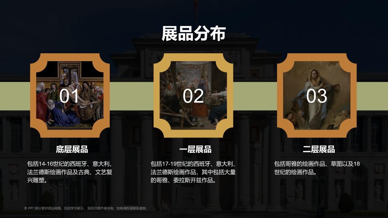 棕色复古风普拉多博物馆PPT模板