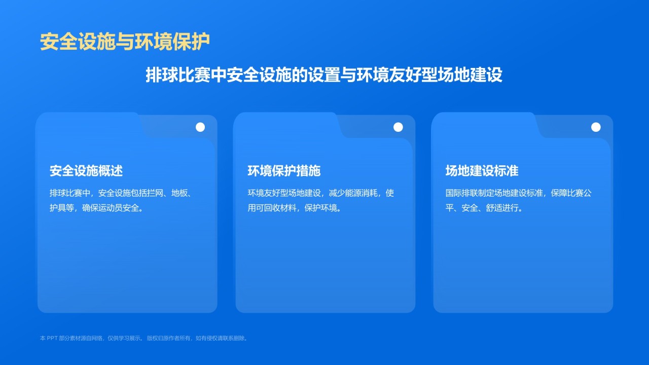 蓝色3D风奥运会——排球项目知识科普PPT模板